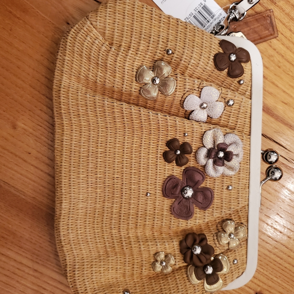 NWT Coach Basket Weave Clutch